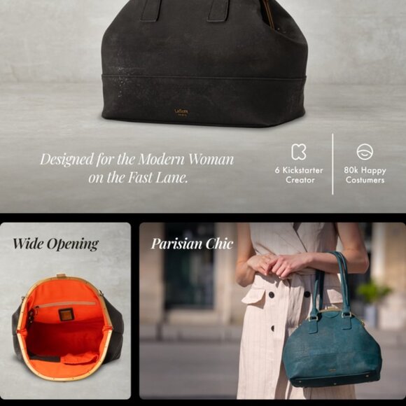 NEW Laflore Paris La Grande Ronde purse in BLACK - Picture 2 of 5